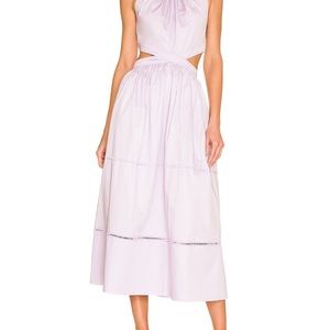 NWT Something Navy lavender midi cut out dress